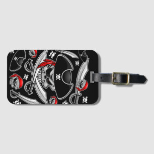 Pirate Skull with Crossed Sabres Luggage Tag