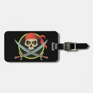 Pirate Skull with Crossed Swords Luggage Tag