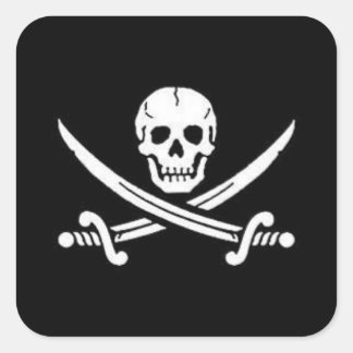 Pirate Skull with Crossed Swords Square Sticker