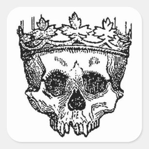 Pirate Skull with Crown Square Sticker