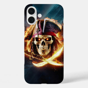 Pirate Skull with Dual Blades #2 iPhone 16 Plus Case