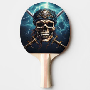 Pirate Skull with Swords Ping Pong Paddle