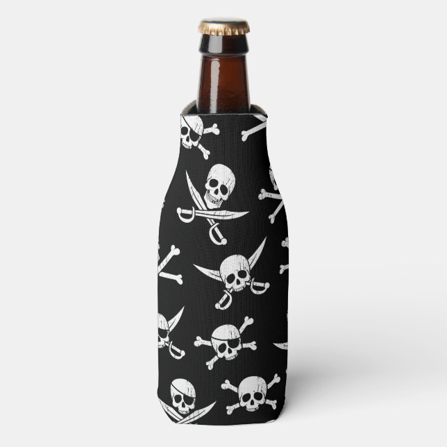 PIRATE SKULLS AND BONES  BOTTLE COOLER (Bottle Front)