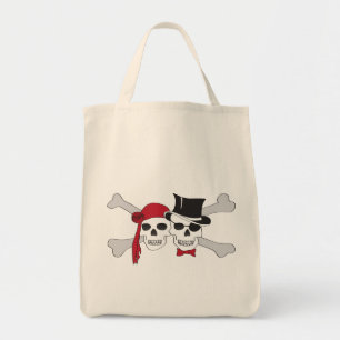pirate skulls and crossbones tote bag