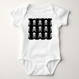 Pirate Skulls Crossbones Seamless Pattern Baby Bodysuit