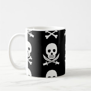 Pirate Skulls Crossbones Seamless Pattern Coffee Mug