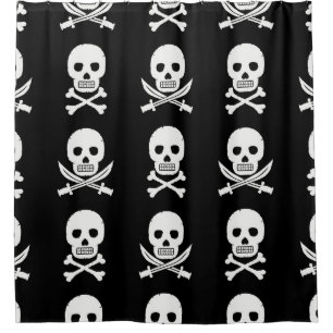 Pirate Skulls Crossbones Seamless Pattern Shower Curtain