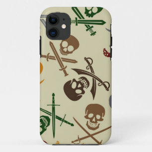 Pirate Skulls with Crossed Swords iPhone 11 Case