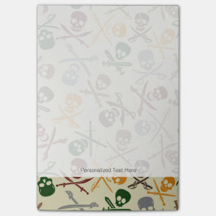 Pirate Skulls with Crossed Swords Post-it Notes