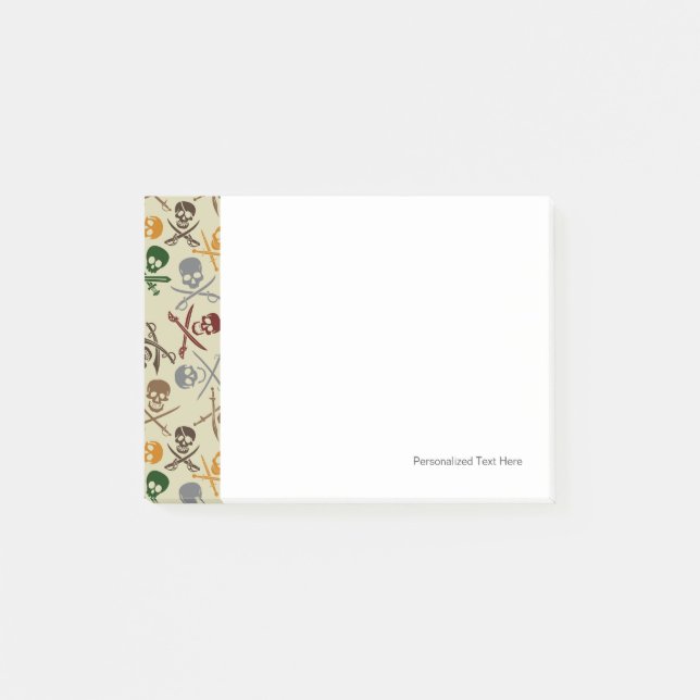 Pirate Skulls with Crossed Swords Post-it Notes (Front)