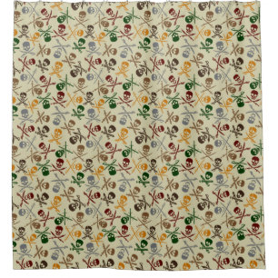 Pirate Skulls with Crossed Swords Shower Curtain