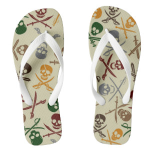 Pirate Skulls with Crossed Swords Thongs