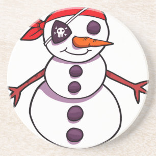 pirate snowman merry Christmas Coaster