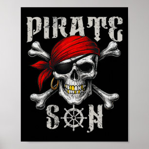 Pirate Son Jolly Roger Flag And Skull Crossbones H Poster