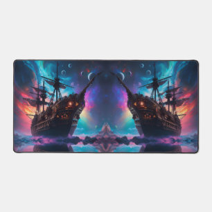 Pirate SpaceShip Lands on Another Planet Desk Mat