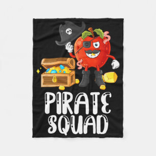 Pirate Squad Funny Apple Teacher Talk Like Pirate Fleece Blanket