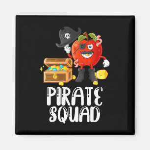 Pirate Squad Funny Apple Teacher Talk Like Pirate Magnet