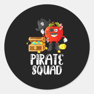 Pirate squad funny teacher talk like pirate day classic round sticker