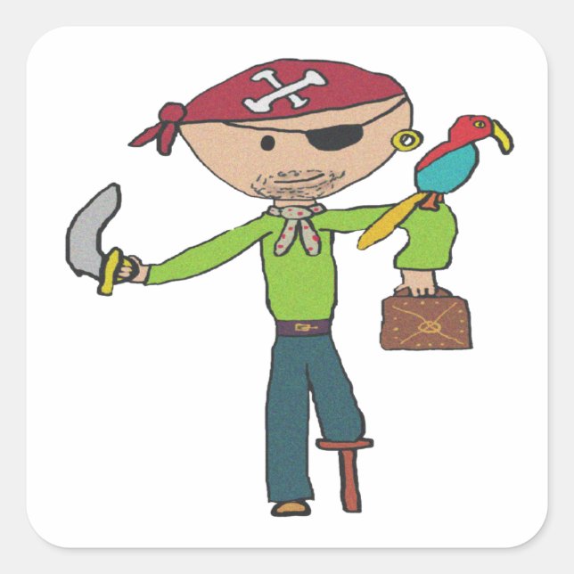Pirate Square Sticker (Front)