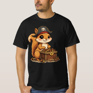 Pirate Squirrel with Acorn Treasure Funny Cute Kid T-Shirt