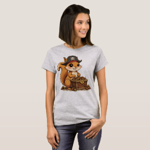 Pirate Squirrel with Acorn Treasure Funny Cute Kid T-Shirt