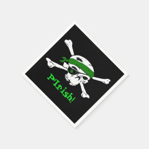 Pirate St Patrick's Day Party Custom Paper Napkins