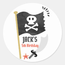 Pirate Stickers Pirate Birthday Party Boy