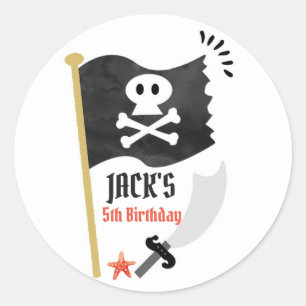 Pirate Stickers Pirate Birthday Party Boy