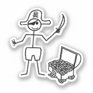 Pirate Stickman With Treasure Chest