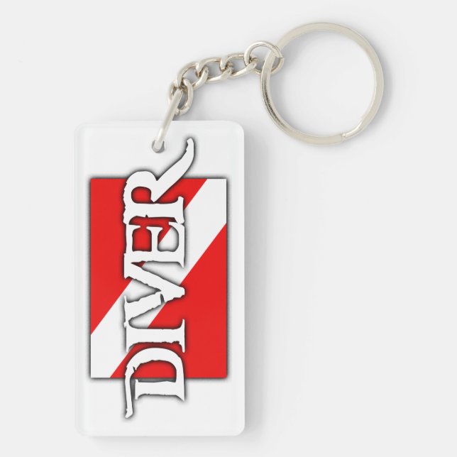 Pirate-style Dive Flag Key Ring (Back)