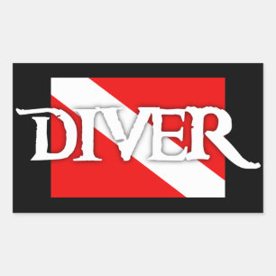 Pirate-style Dive Flag Rectangular Sticker