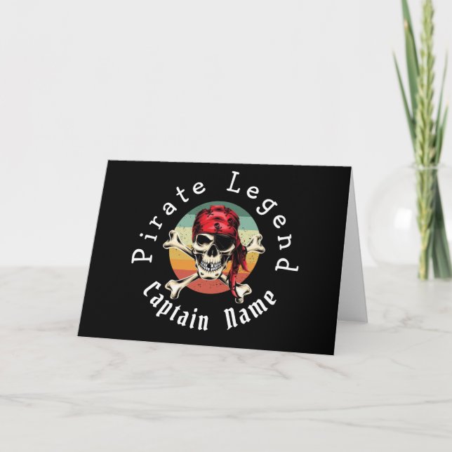 Pirate sunset   thank you card (Front)