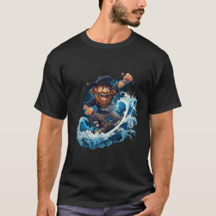 Pirate Surfer Funny Buccaneer Surf Surfing Surfboa T-Shirt