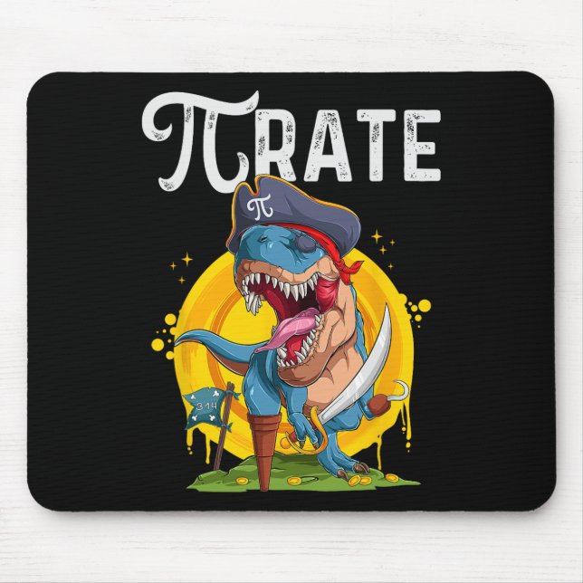 Pirate T-rex Pi Rate Dino Pi Rate Math Geek Funny  Mouse Pad (Front)