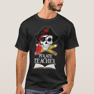 Pirate Teacher Halloween Costumes Skull Adult T-Shirt