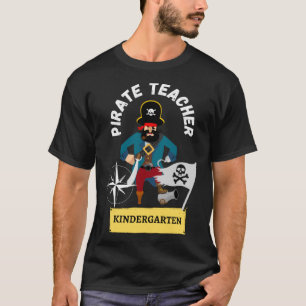 Pirate Teacher Kindergarten Parrot and Treasures T-Shirt