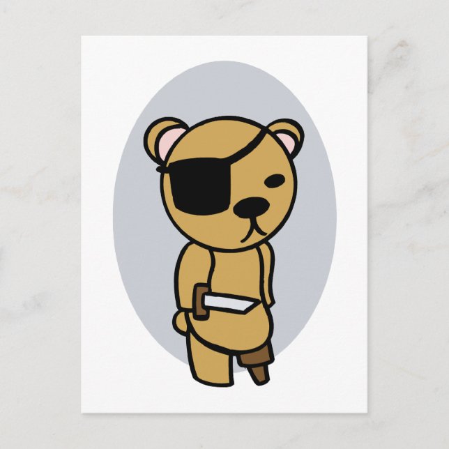 Pirate Teddy Bear Postcard (Front)