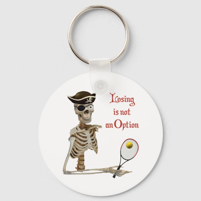 Pirate Tennis Losing Skeleton Key Ring (Front)