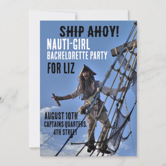 PIRATE THEME BACHELORETTE PARTY INVITATIONS (Front)