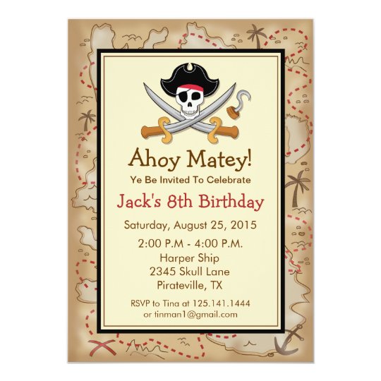 Pirate Birthday Card Template pirate theme birthday invitation zazzle au Pirate Birthday Card Template pirate theme birthday invitation zazzle au