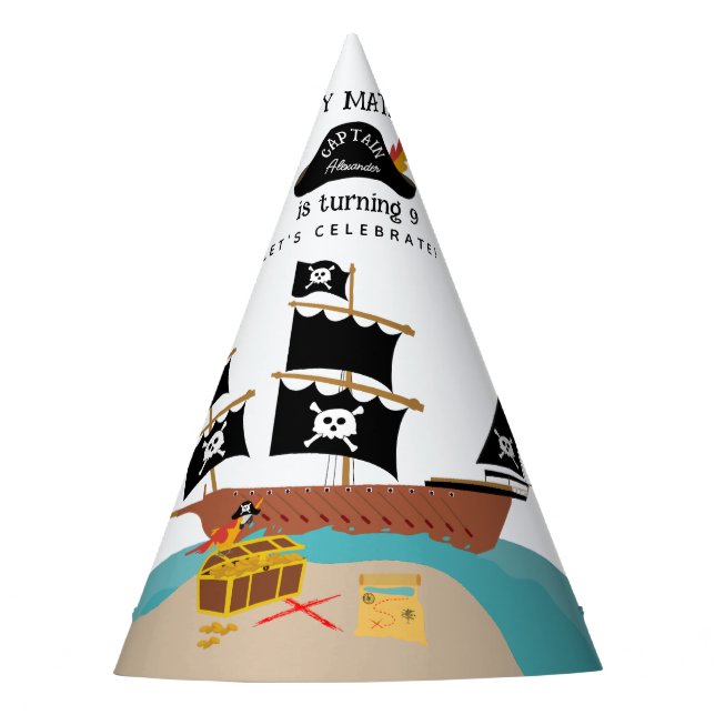 Pirate Theme Birthday Party  Party Hat (Front)