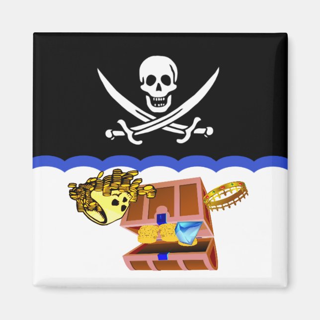 Pirate Theme:Clean Dirty Dish washer magnet (Front)