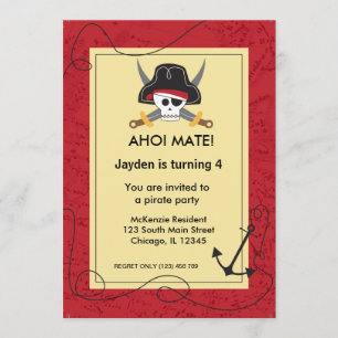 Pirate theme invitation