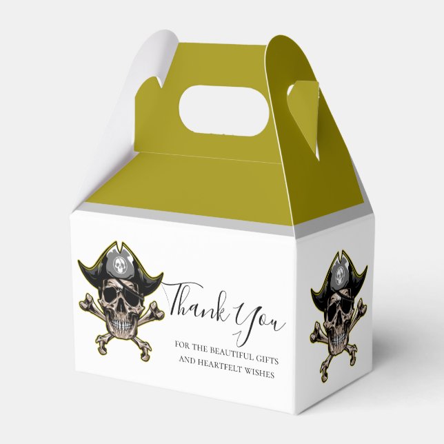 Pirate theme party adult Cross Bones Favour Box (Front Side)