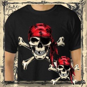 Pirate theme Party Adult Salty Pirates Skull T-Shirt
