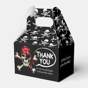 Pirate theme Party Adult Salty Skull Black Favour Box