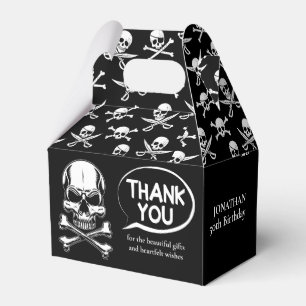 Pirate theme Party Adult Ship's Skull Black Favour Box