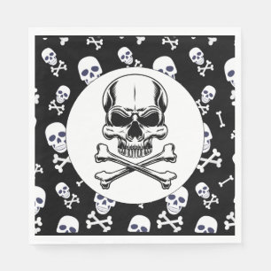 Pirate theme party adult ships skulls napkin
