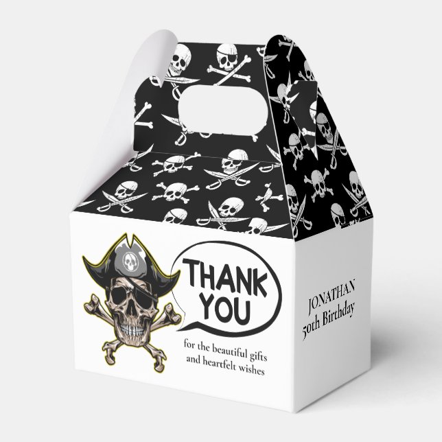 Pirate theme Party Adult Skull Cross Bone  Favour Box (Back Side)