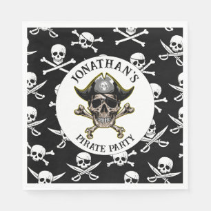 Pirate theme Party Adult Skull.Cross Bones Napkin